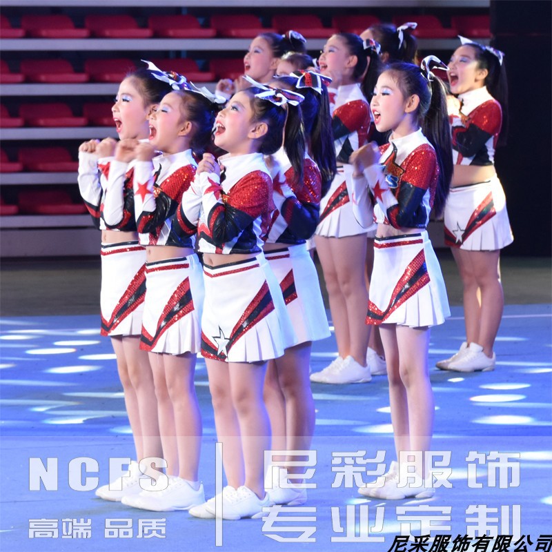 Cheerleading competition clothing women's football baby cheerleading uniforms custom flower ball skills jazz cheerleading clothing