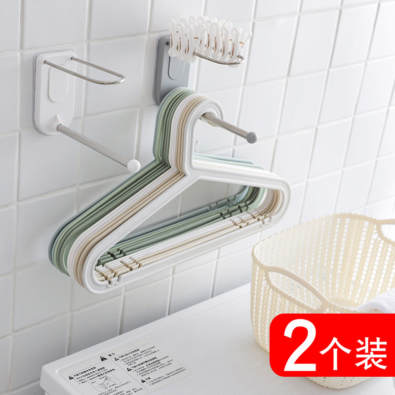 Stainless steel coat rack receives layer free of punching and finishing frame balcony wall hanging rack holding hanging rack