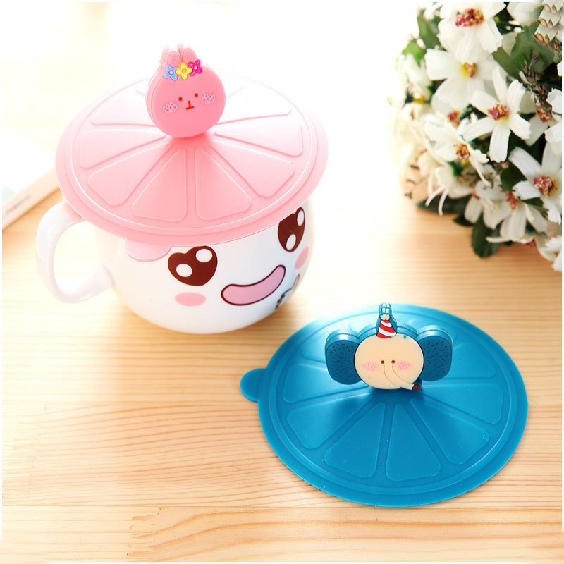 Creative cartoon silicone cover Cute dust-proof leak-proof multi-function cup cover Sealed cup cover Kitchen dust-proof leak-proof cover