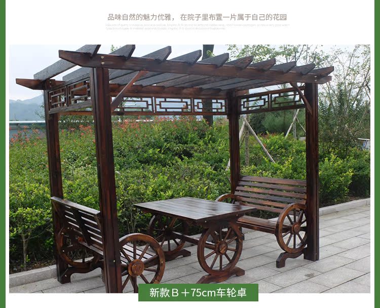 Nho khung chống ăn mòn nhà gỗ gazebo nhà máy trực tiếp gỗ hoa đứng đồ gỗ ngoài trời vườn bảng và ghế vườn leo nho