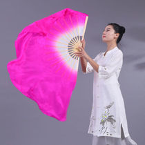 Full double-sided pair of dance fan Haipai fifth set of square double-sided twist Yangko fan silk extended dance fan