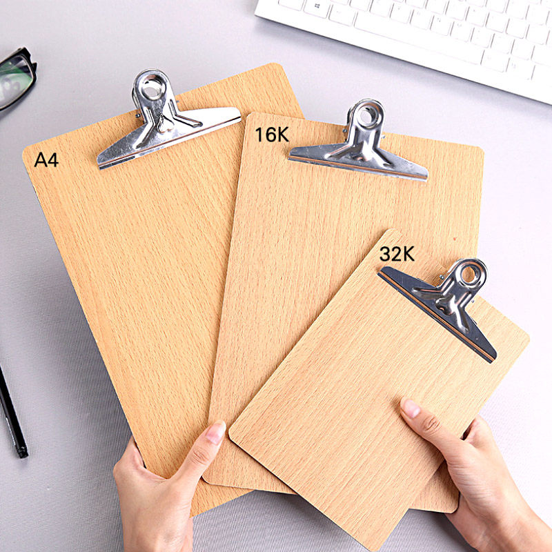 Thickened wooden board clip A4 folder pad board clip menu clip paper splint office stationery