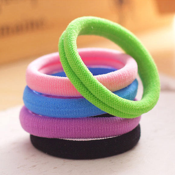 High elastic colour hair ring minimalist head flower leather gluten without injury to hair rope hair ring Zhair rubber band black