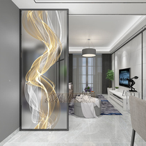 Modern and simple living room glass screen partition entrance block bedroom home Nordic light luxury folding mobile