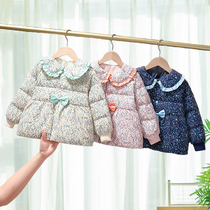 2021 Winter new white duck down jacket for girls wearing Children Baby baby down foreign gas