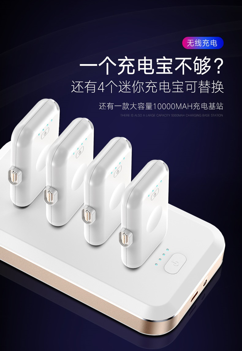 Domus không dây sạc kho báu mini siêu mỏng khẩn cấp điện thoại di động viên nang giấy sạc ngón tay mini - Ngân hàng điện thoại di động sạc dự phòng ava