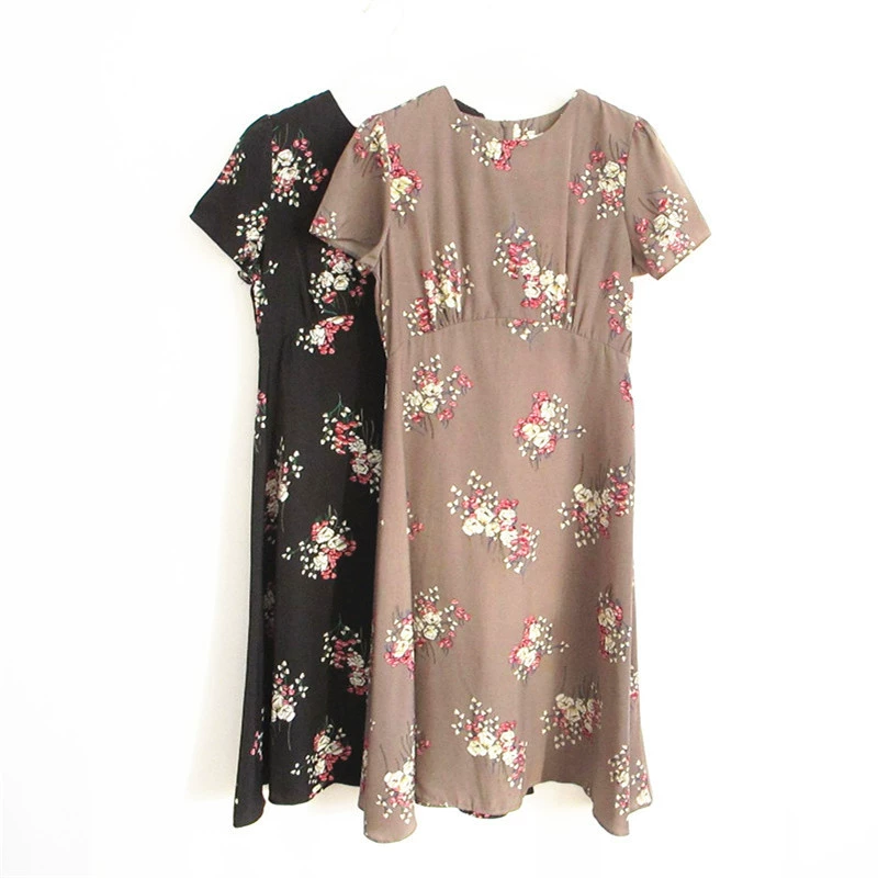 Áo dài nữ đích thực A-4-4-1-3 trưởng thành trang trọng hoa cổ tròn eo cao váy mùa hè 81416218 - Váy eo cao