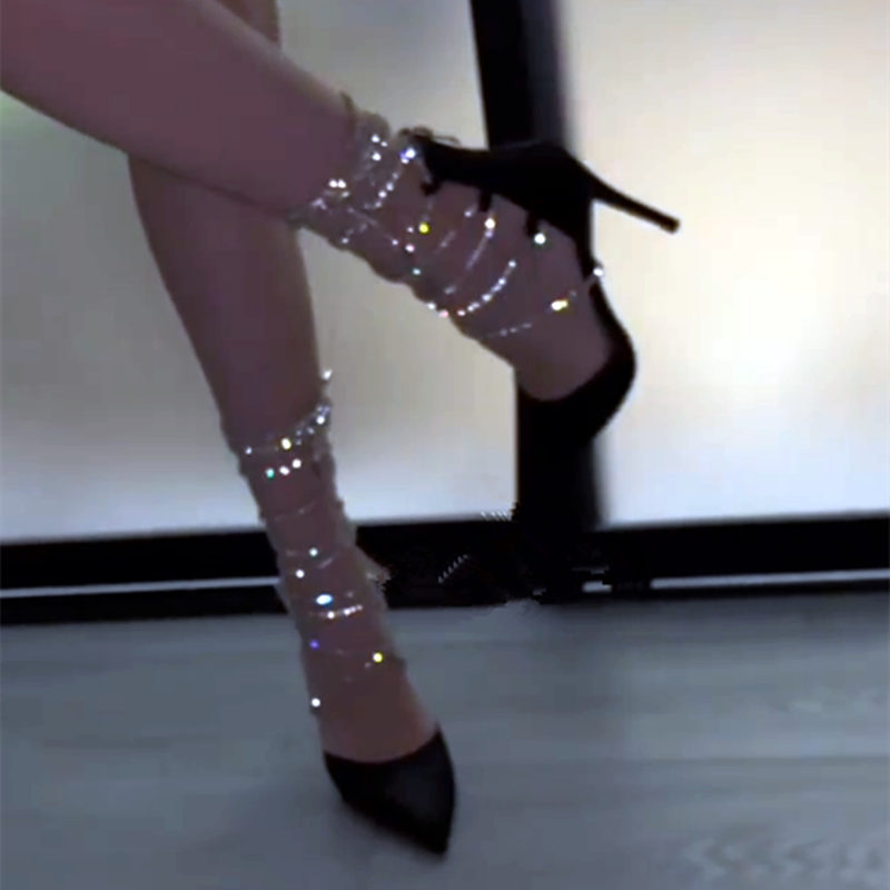 Snake-Shaped Winding Rhinestone Strap High Heels 2024 New Pointed Toe Black Suede Stiletto Sexy Nightclub Sandals for Women Snake-Shaped Winding Rhinestone Strap High Heels 2024 New Pointed Toe Black Suede Stiletto Sexy Nightclub Sandals for Women
