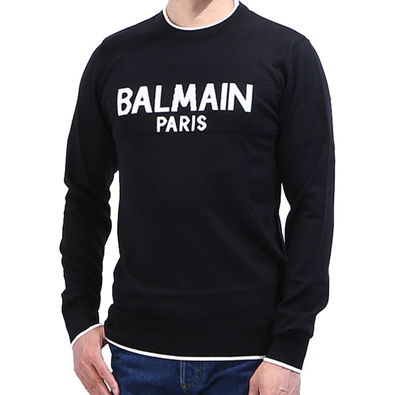 Hàn Quốc mua 2018 thu đông 2018 Balmain nam slimlover áo len cổ lọ len áo len AL5 - Kéo qua