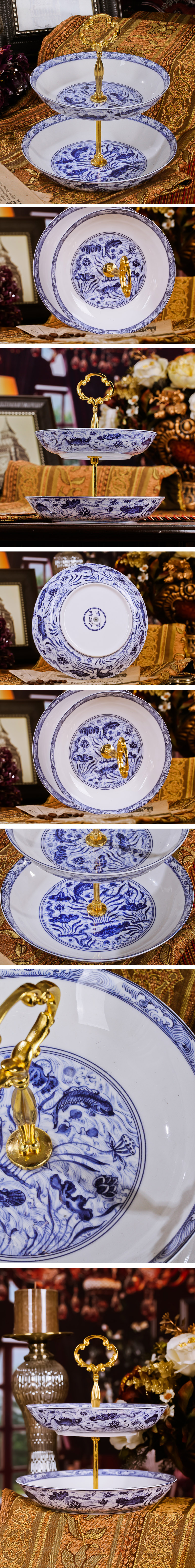 Red xin jingdezhen ceramic fruit bowl high - grade English afternoon tea sugar disc ceramic tableware snack plate