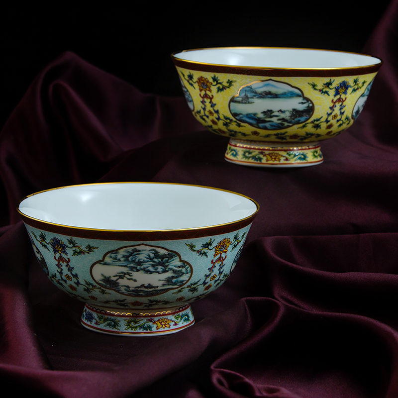 Red xin jingdezhen ipads porcelain tableware rainbow such use archaize color enamel pastel rainbow such as bowl 6 inches