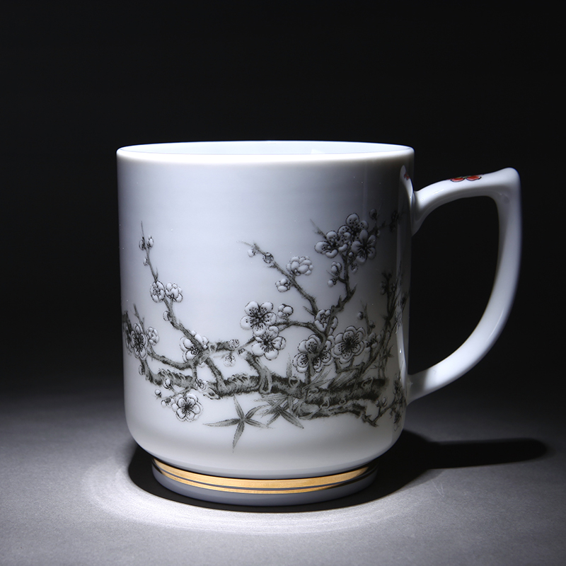 Red xin gold coloured drawing or pattern of jingdezhen ceramic ipads China tea cups with cover cup cup office and tea cups