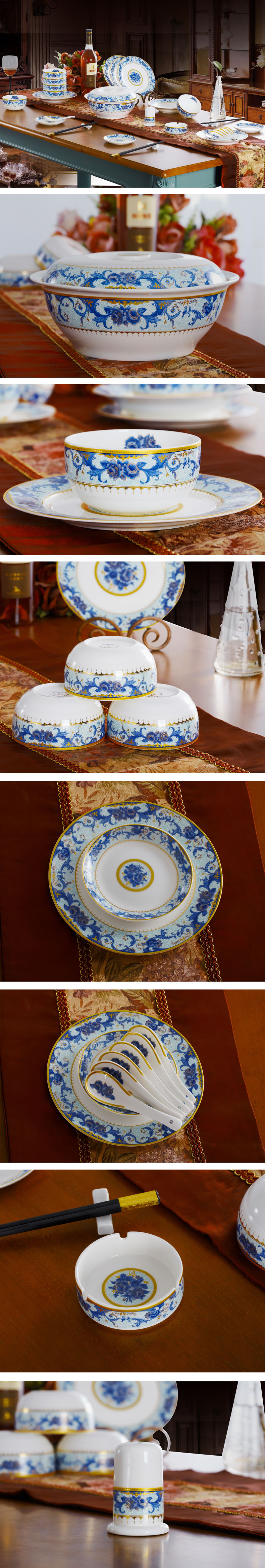 Red xin 46 46 head head/master of jingdezhen ceramic tableware design suit colored enamel tableware