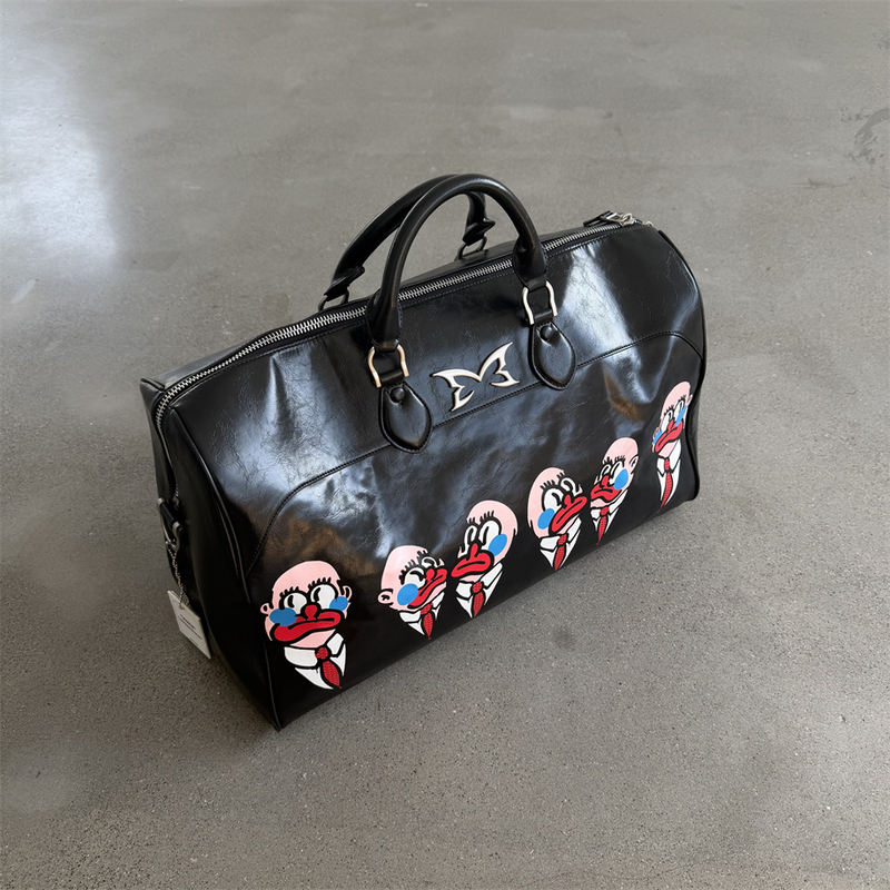 Mertra Unisex Clown Print Travel Bag Cartoon Character Large Capacity Leather Handbag Mertra Unisex Clown Print Travel Bag Cartoon Character Large Capacity Leather Handbag