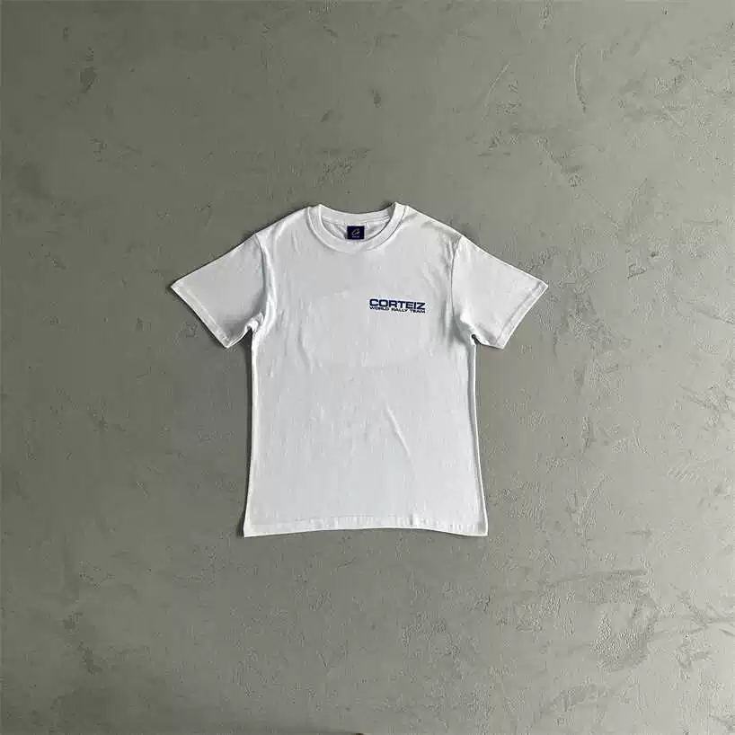 Белая футболка с коротким рукавом и круглым воротом для отдыха, oversize