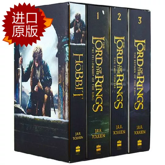 Кольцо Spot Хоббит Кольцо кольца 4 книги Четыре книги на английском оригинал Хоббит Властелин колец 4 коробки Романы