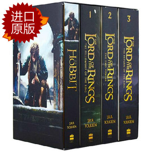 Кольцо Spot Хоббит Кольцо кольца 4 книги Четыре книги на английском оригинал Хоббит Властелин колец 4 коробки Романы