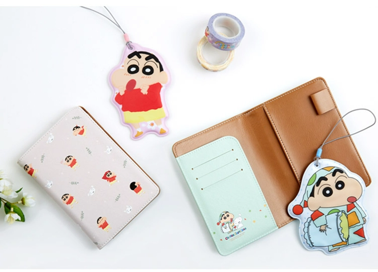 Hàn Quốc Cá voi bay chính hãng Crayon Shinchan PU Hộ chiếu Du lịch Hộ chiếu Hộ chiếu Trường hợp Gói Tài liệu Ví Coin