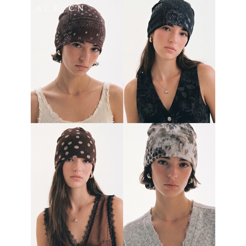 Ace7Cn Vintage-Style Ultra-Light and Thin Turban Hat, Fashionable Retro Pleated Headwrap, Niche Exotic Hat