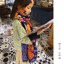 Store owners own imported selection embroidered cashmere wool scarf thick warm shawl bright embroidered shawl