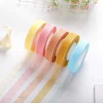2cm wide transparent webbing ribbon decoration snow gauze ribbon satin ribbon gift packaging hair accessories ribbon braided hat tying rope