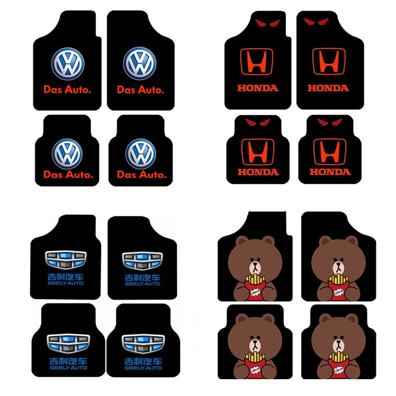 Car foot pad monolithic cute cartoon down-to-earth cushion easy to clean single main drive universal non-slip resistant car cushions-Taobao