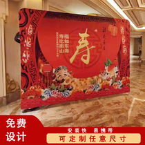 Pull net exhibition stand wedding signature wall live background wall Bella curtain fast curtain show custom sign-in exhibition background board