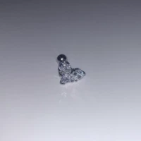 Серебряный гвоздь с косточкой для ушей Love, цельный