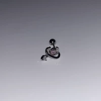 Цельный гвоздь для сережек с розовой звездой