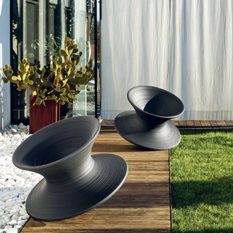 Top chair tumbler Tumbler Outdoor Casual Chair Swivel Chair Balcony Rocking Chair Mesh Red Fiberglass Swivel Top Chair