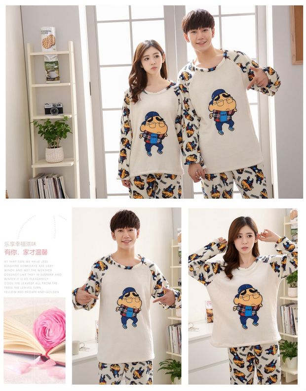 Mô hình cặp đôi Một bộ đồ ngủ mơ ước chàng trai và cô gái cộng với phân bón XL san hô nhung phục vụ nhà phù hợp với mèo bộ mặc nhà