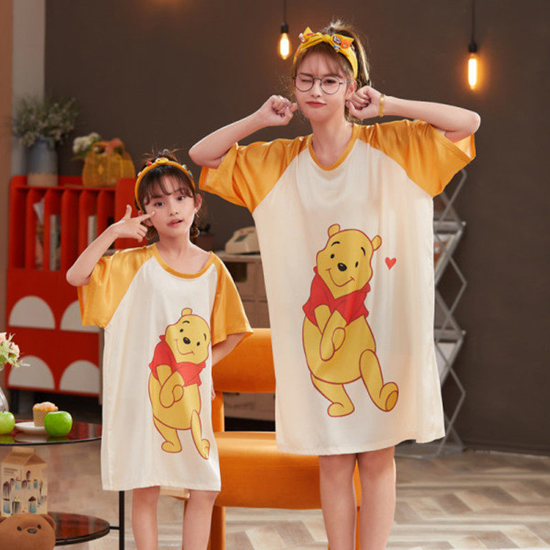 Girl Ice Silk Sleeping Dress Summer Princess Baby 2022 New Home Clothes Girl Sleepwear Baby Girl Clothing Slim Fit