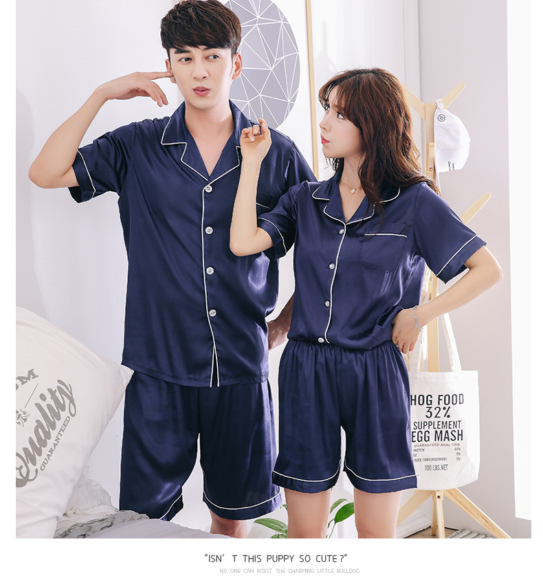 Cha mẹ và con đồ ngủ mùa hè ngắn tay gia đình ba mẹ và con gái cộng với phân bón để tăng giải trí gia đình phù hợp với băng lụa vài nhà dịch vụ pijama nam
