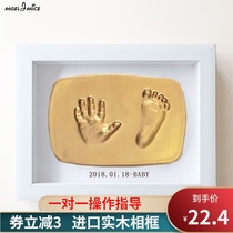 Baby hand and foot print Mud Fetal hair hand and foot print Permanent souvenir Baby newborn photo frame Full moon 100 days gift