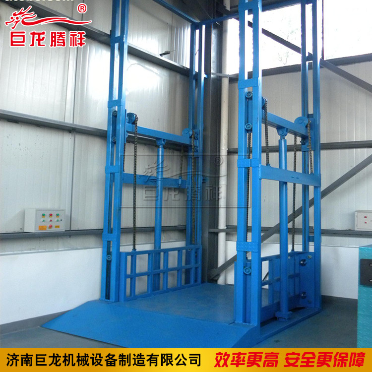 Guide rail elevator industrial freight elevator two or three layers of hydraulic lifting platform simple 6 tons automatic loading and unloading platform