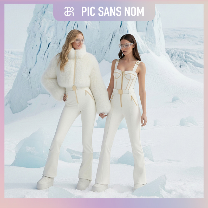 Psn Slim-Fit Eco-Friendly Faux Fur Plush Ski Jacket, Luxurious, Waterproof, Windproof, Breathable