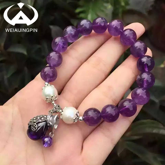 Natural Purple Crystal Chaetransport Career Handmade Woman Single Lap 2022 New 925 Silver Money Bag Handmade