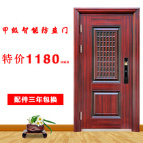 Class A security door Steel entry security entry door Intelligent fingerprint lock door Steel ventilation door Middle door Transom window door