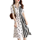 The counter withdraws the cabinet and cuts the label. The original single clearance export women's clothing polka dot shirt skirt waist striped dress