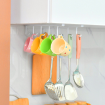 Multifunctional wrought iron cabinet storage rack row hook wardrobe tie scarf rack kitchen non-trace nail-free adhesive hook