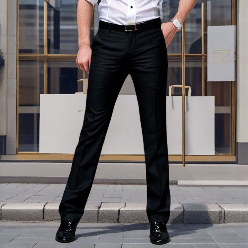 Fashionable Versatile Stretch Slim Straight-Leg Pants Men's High-End Korean Style Casual Suit Pants Drapey Stylish Long Pants Fashionable Versatile Stretch Slim Straight-Leg Pants Men's High-End Korean Style Casual Suit Pants Drapey Stylish Long Pants