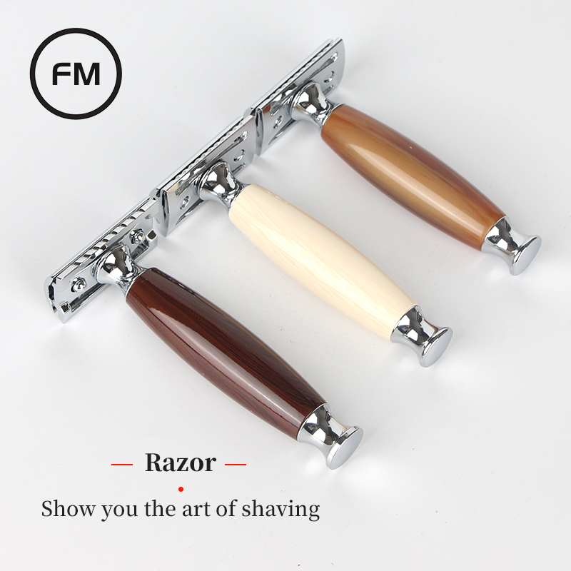 High-end Japanese quality manual razor double-sided blade razor old-fashioned resin imitation ivory razor shaving head