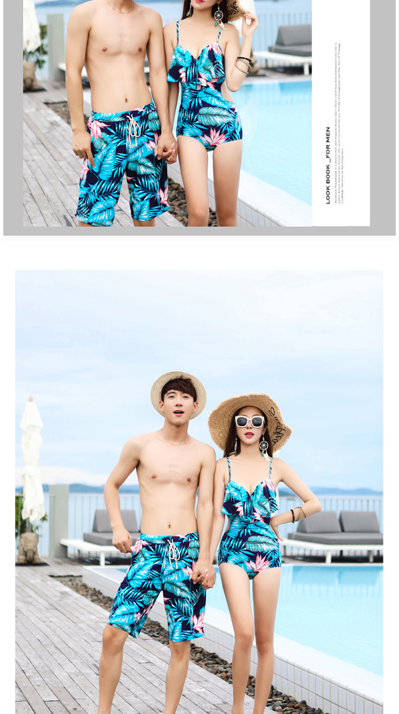 Cặp đôi đồ bơi nữ 2018 mới đính kèm bảo thủ che bụng Đồ bơi Hàn Quốc quần nam đi biển phù hợp với đồ bơi Set đồ đi biển cho cặp đôi