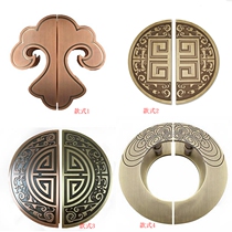 Chinese antique semi-circular door handle with frameless glass door bronze handle wooden door handle European modern