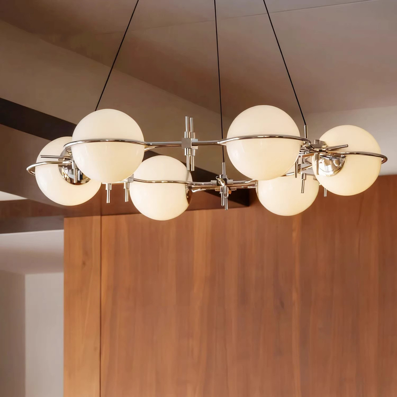 Huanxing Bauhaus Modern Minimalist Light Luxury Glass Ball High-End Living Room Chandelier Eye-Protecting Main Light Fixture
