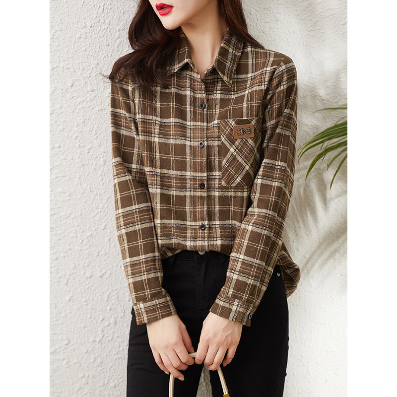 Foreign Trade Single Italian women's clothing export of foreign single cut tail EuroSpring and Autumn retro-clad shirt