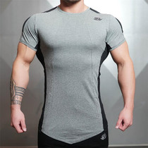 Male fitness short sleeve quick-drying T-shirt sports tights running muscle training clothes brothers High-elastic compression coaches