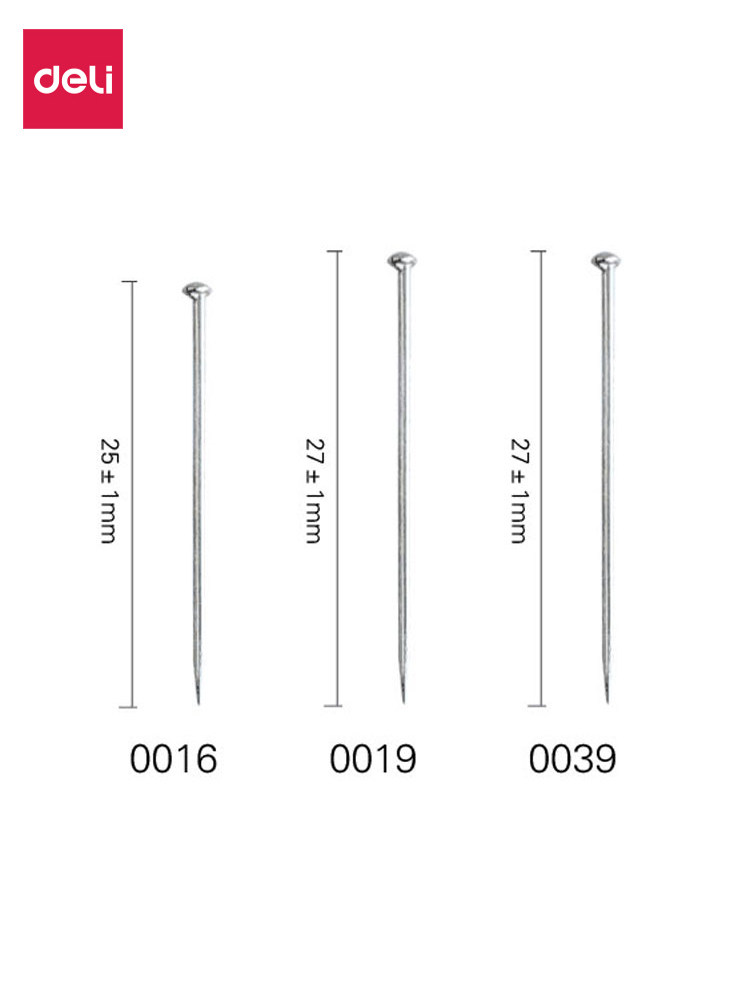 10 Boxes of Deli 0016 Push Pins, 25mm, Boxed, Metal Nickel-Plated, Office Supplies, Fixing Pins, Student Crafts, Small Accessories 2 # Clothing Pearl Needle 50G/Box