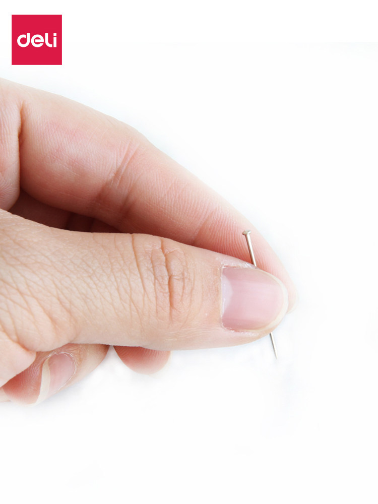 10 Boxes of Deli 0016 Push Pins, 25mm, Boxed, Metal Nickel-Plated, Office Supplies, Fixing Pins, Student Crafts, Small Accessories 2 # Clothing Pearl Needle 50G/Box