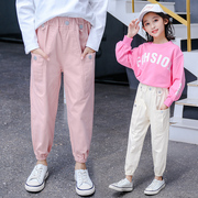 Girlpants mùa xuân và mùa thu 2020 trẻ em quần mới trong những đứa trẻ lớn Hàn Quốc phiên bản của quần loose-fitting quần âu childrens quần.